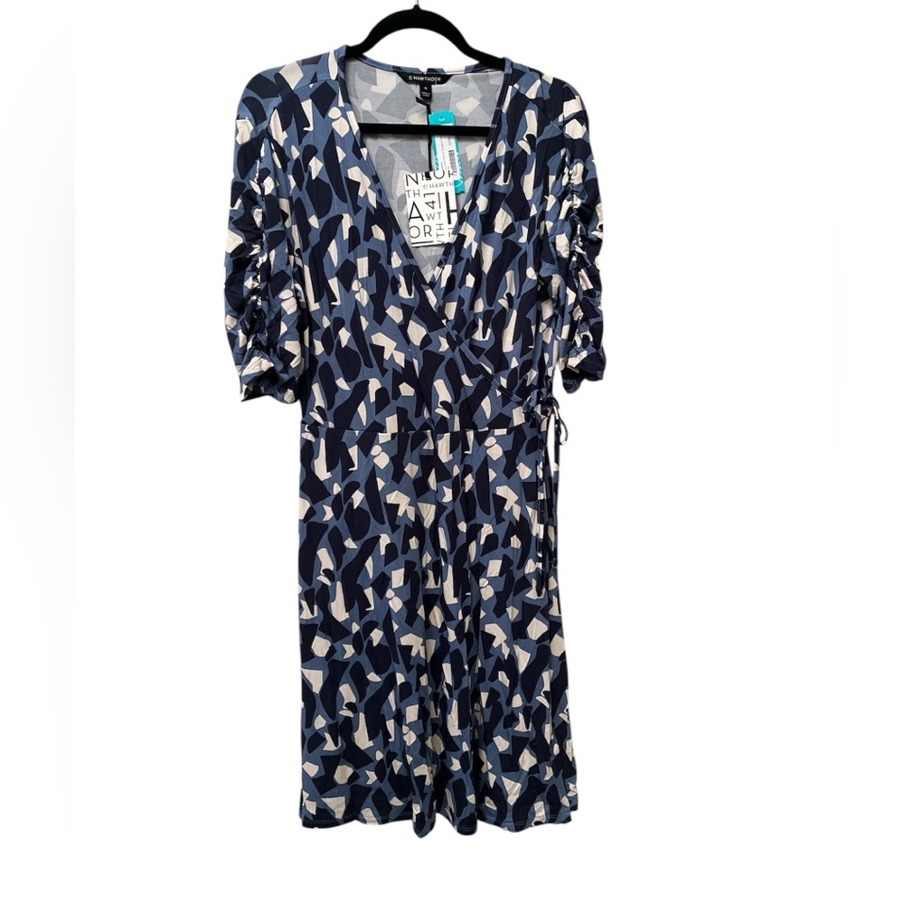 41 Hawthorn Blue and White Geometric Dress